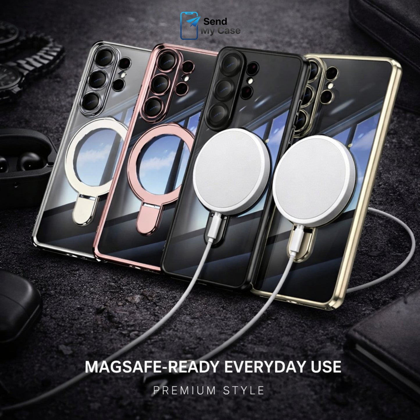 Samsung Galaxy S26 Ultra MagSafe Ring Stand Clear Case