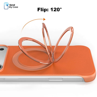 Zero-Edge Leather MagSafe Stand Case for iPhone 17 Pro Max