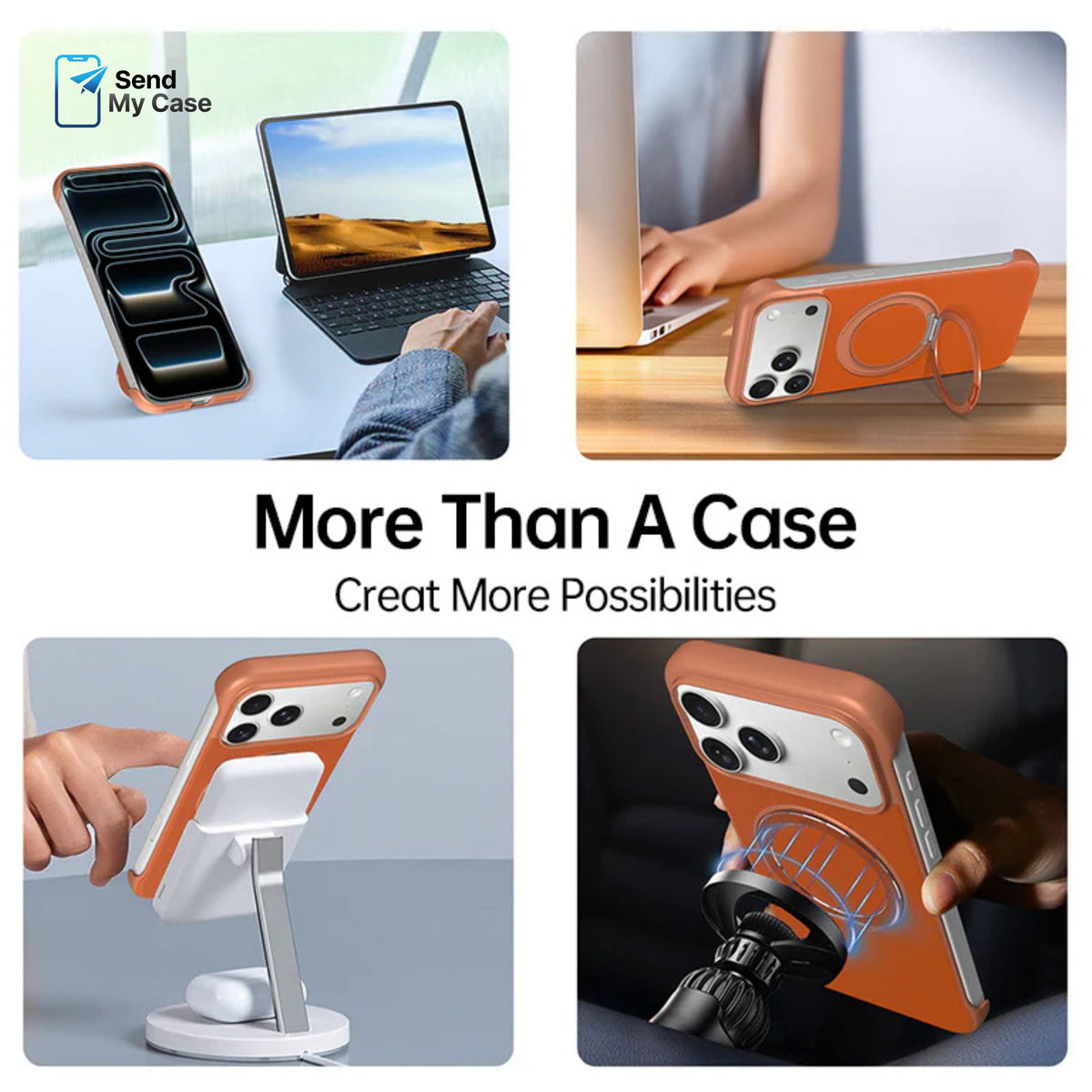 Zero-Edge Leather MagSafe Stand Case for iPhone 17 Pro Max