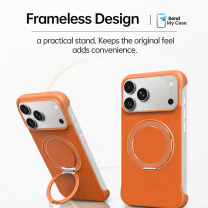 Zero-Edge Leather MagSafe Stand Case for iPhone 17 Pro Max