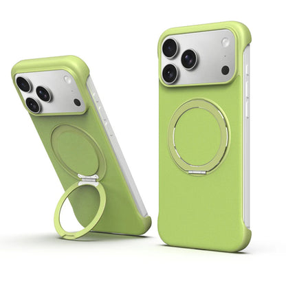 Zero-Edge Leather MagSafe Stand Case for iPhone 17 Pro Max