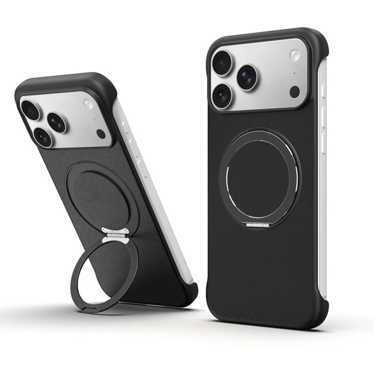 Zero-Edge Leather MagSafe Stand Case for iPhone 17 Pro Max