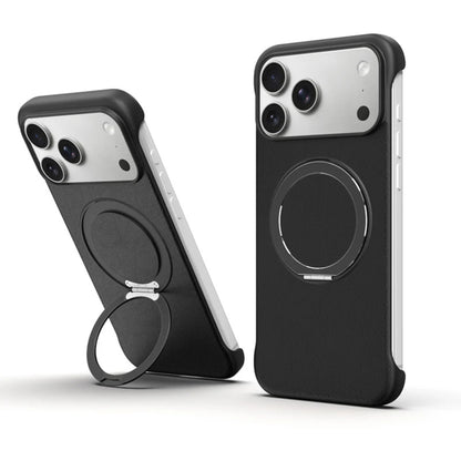 Zero-Edge Leather MagSafe Stand Case for iPhone 17 Pro Max