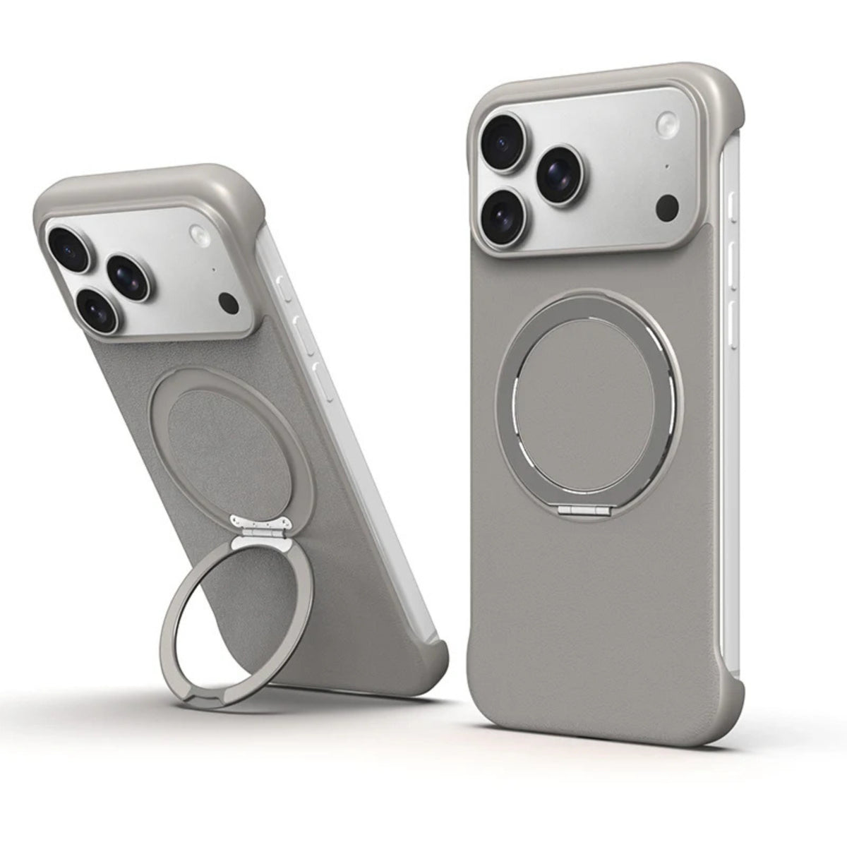 Zero-Edge Leather MagSafe Stand Case for iPhone 17 Pro Max