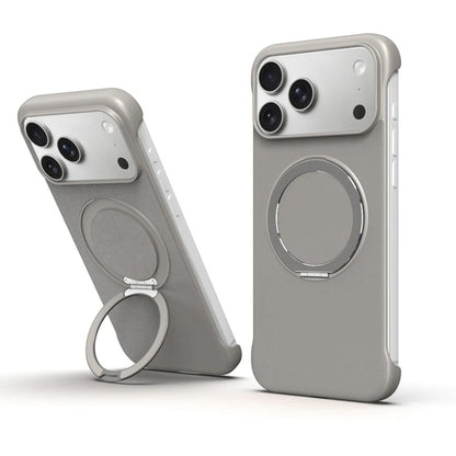 Zero-Edge Leather MagSafe Stand Case for iPhone 17 Pro Max
