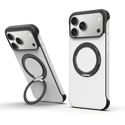 Zero-Edge Leather MagSafe Stand Case for iPhone 17 Pro Max