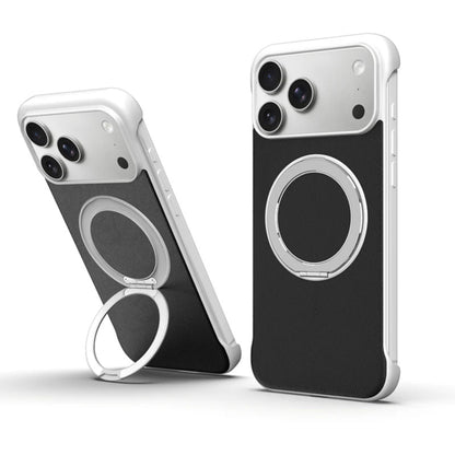 Zero-Edge Leather MagSafe Stand Case for iPhone 17 Pro Max