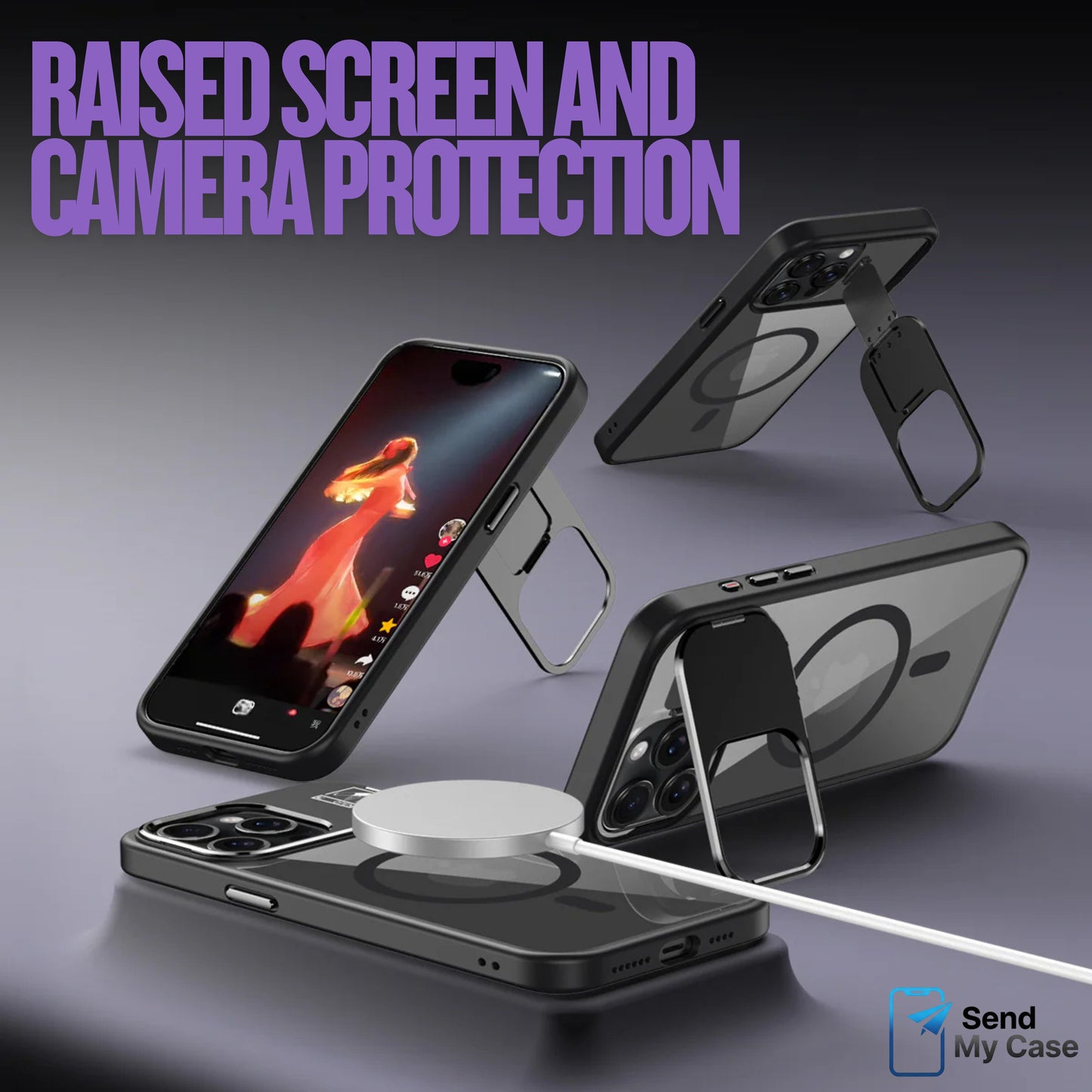 iPhone 17 Pro Max MagSafe Kickstand Case With Camera Stand