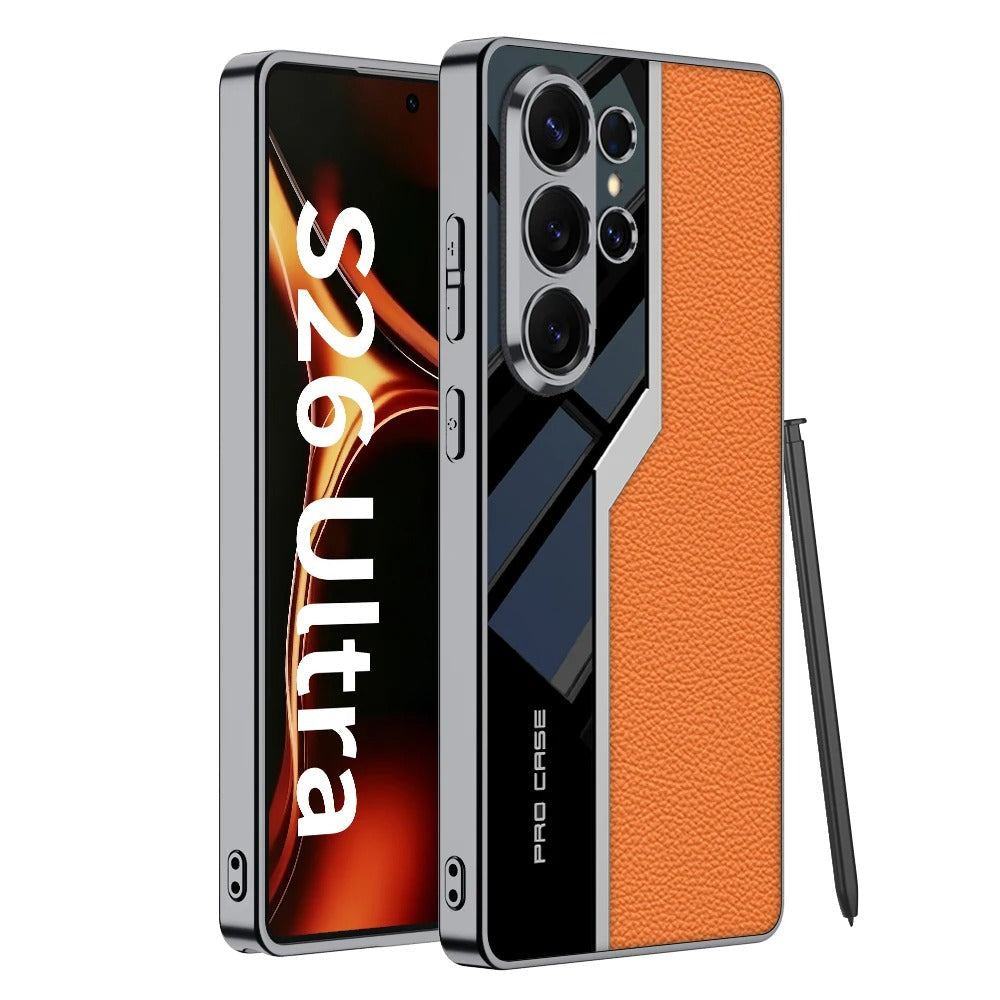Galaxy S26 Ultra Luxury Leather Plating Case