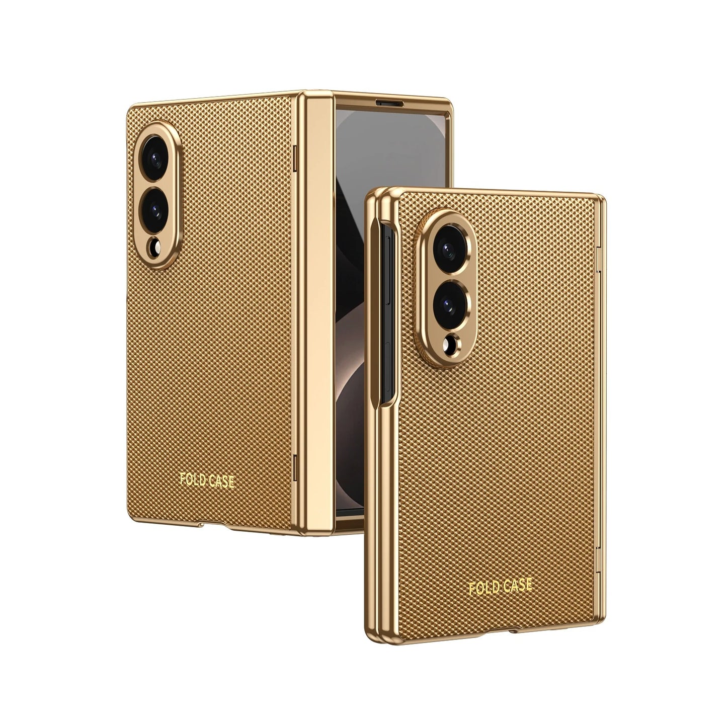 Leather Golden Border Phone Case with Steel Film for Samsung Galaxy Z Fold 8