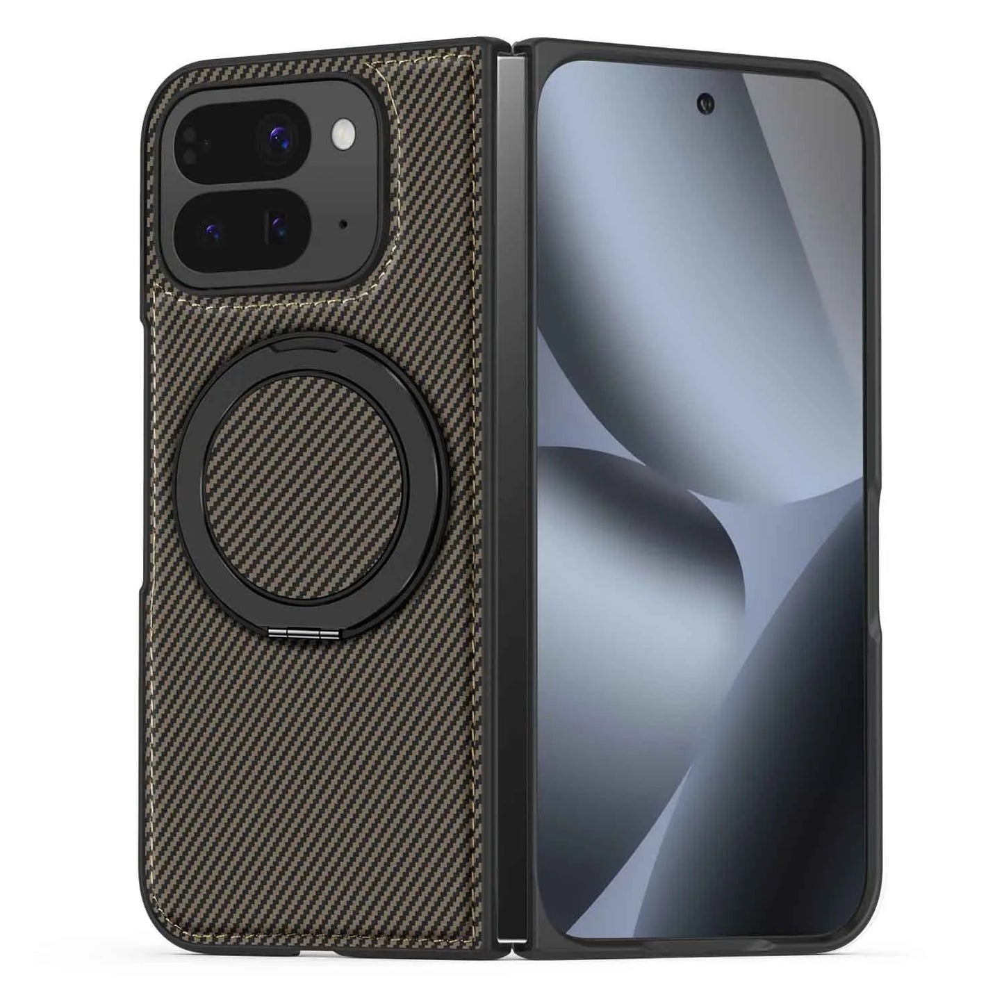 Google Pixel 10 Pro Fold Carbon Fiber Magnetic Stand Case