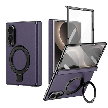 LuxeRing™ – Leather Ring Stand Case for Galaxy Z Fold 8