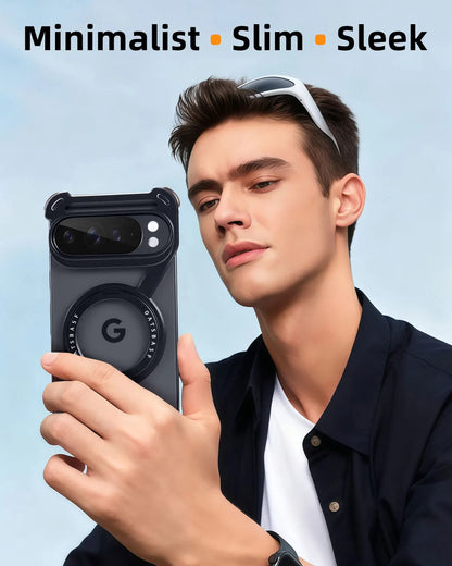 Frameless Metal Alloy Pixel Snap Magnetic Ring Stand Case For Google Pixel 10 Pro XL