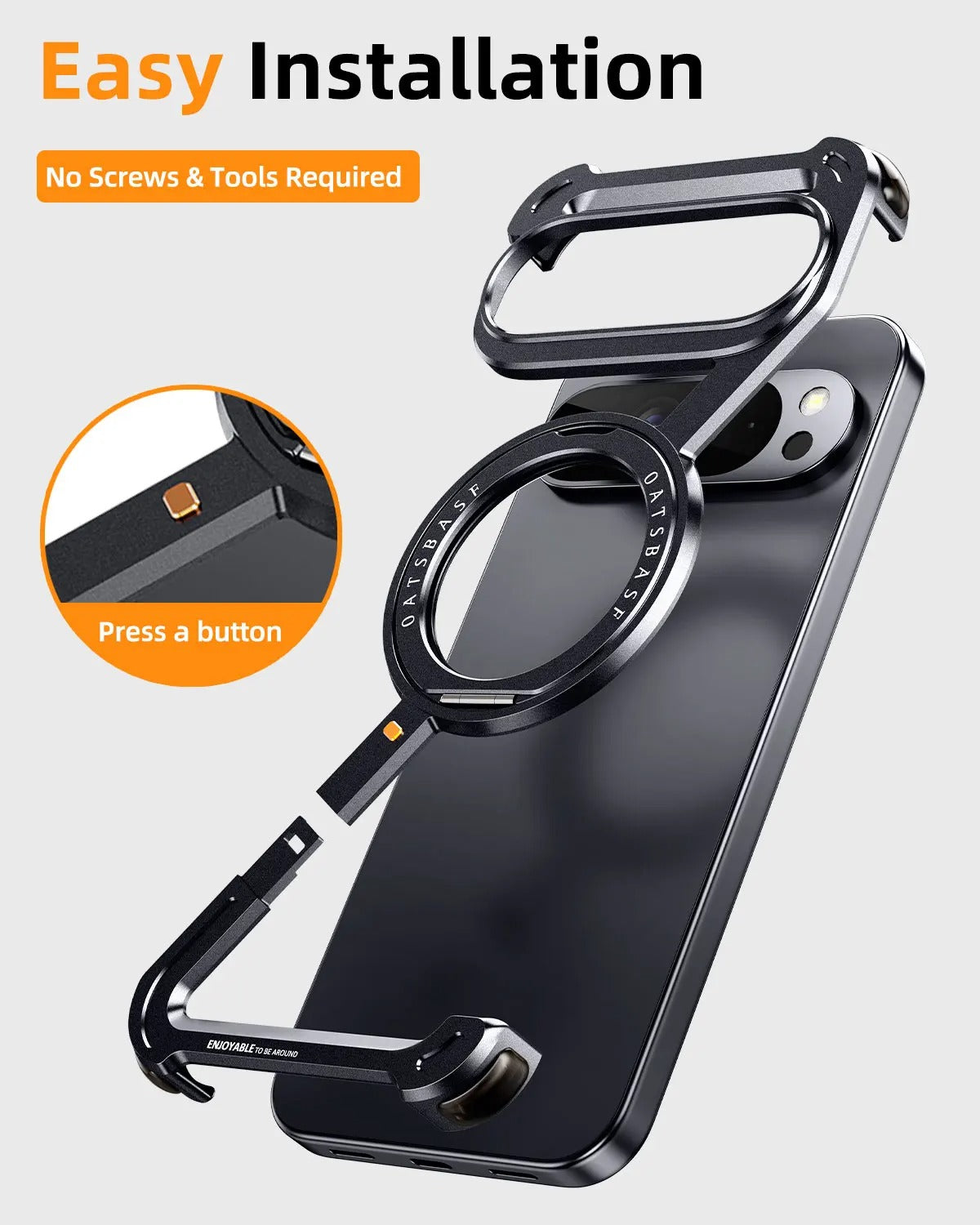 Frameless Metal Alloy Pixel Snap Magnetic Ring Stand Case For Google Pixel 10 Pro XL